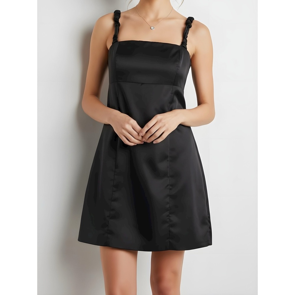 GANNI Recycled Nylon Mini Dress, Black, FR34/US2